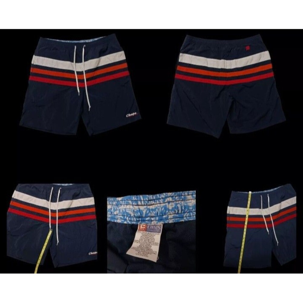 Vintage Chaps Ralph Lauren Swim Trunks Mens XL Mesh Lined Logo Spell out Classic